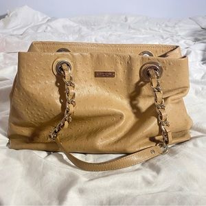 Kate Spade New York Maryanne Tote in Ostrich Taupe/Beige Embossed Leather